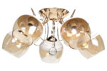 Φωτιστικό οροφής 5 Χ Ε27 Φ56Χ22 εκ. χρυσό με γυαλιά και κρύσταλλα  - KESKOR 6677A/5 FGD