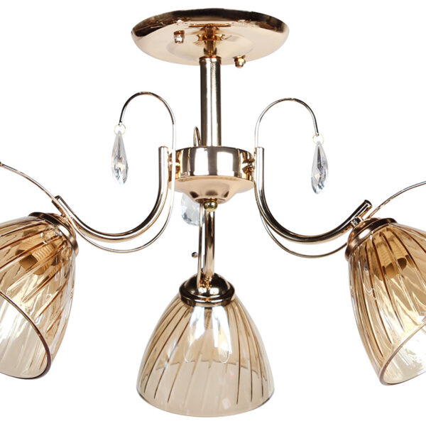 Φωτιστικό οροφής 3 Χ Ε27 Φ56Χ33 εκ. χρυσό με γυαλιά  - KESKOR 6642A/3 FGD
