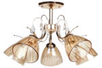 Φωτιστικό οροφής 5 Χ Ε27 Φ56Χ33 εκ. χρυσό με γυαλιά  - KESKOR 6642A/5 FGD