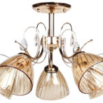 Φωτιστικό οροφής 5 Χ Ε27 Φ56Χ33 εκ. χρυσό με γυαλιά  - KESKOR 6642A/5 FGD