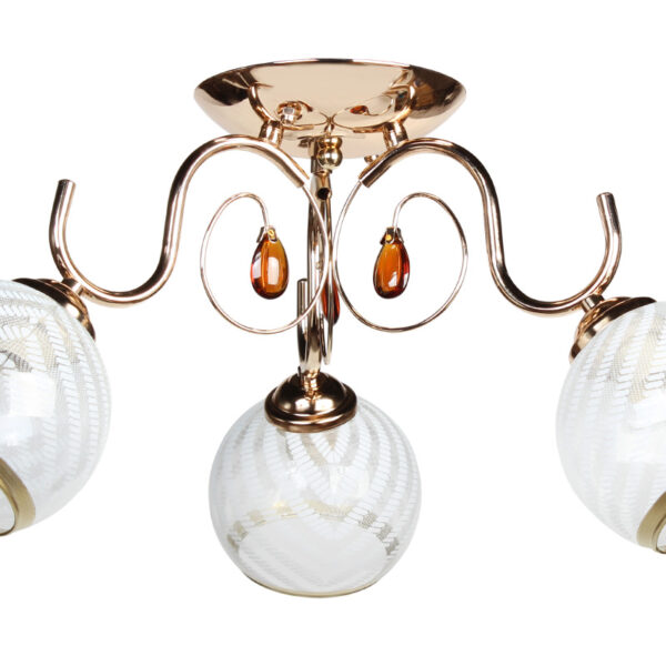 Φωτιστικό οροφής 3 Χ Ε27 Φ56Χ26 εκ. χρυσό με γυαλιά  - KESKOR 6641A/3 FGD