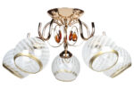 Φωτιστικό οροφής 5 Χ Ε27 Φ56Χ26 εκ. χρυσό με γυαλιά  - KESKOR 6641A/5 FGD