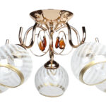 Φωτιστικό οροφής 5 Χ Ε27 Φ56Χ26 εκ. χρυσό με γυαλιά  - KESKOR 6641A/5 FGD