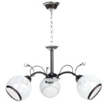 Φωτιστικό κρεμαστό 3 Χ Ε27 Φ56Χ28 εκ. μαύρο χρώμιο με γυαλιά - KESKOR 6610/3 BK