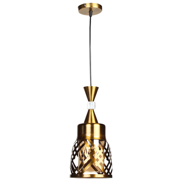 Φωτιστικό μεταλλικό μονόφωτο Ε27 Φ16Χ35 εκ. μπρονζέ με γυαλί - KESKOR 4486-1 GB