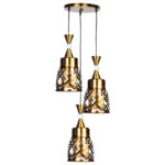 Φωτιστικό μεταλλικό άνισο 3 Χ Ε27 Φ23 εκ. μπρονζέ με γυαλιά - KESKOR 4486-3 GB