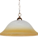 Φωτιστικό μονόφωτο γυαλί Ε27 Φ40 εκ. Λευκό με μελί - KESKOR 70054/1