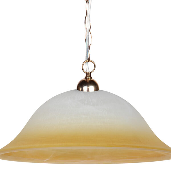 Φωτιστικό μονόφωτο γυαλί Ε27 Φ40 εκ. Λευκό με μελί - KESKOR 70054/1