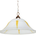 Φωτιστικό μονόφωτο γυαλί Ε27 Φ40 εκ. λευκό με μελί - KESKOR 70056/1