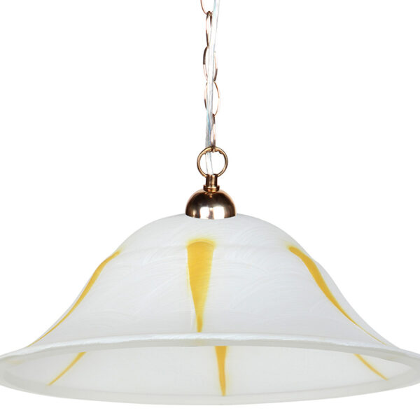 Φωτιστικό μονόφωτο γυαλί Ε27 Φ40 εκ. λευκό με μελί - KESKOR 70056/1