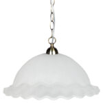 Φωτιστικό μονόφωτο γυαλί Ε27 Φ30 εκ. λευκό - KESKOR 70057/1