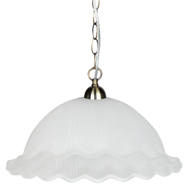 Φωτιστικό μονόφωτο γυαλί Ε27 Φ30 εκ. λευκό - KESKOR 70057/1