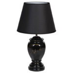 Λάμπα κεραμική Ε27 Φ25Χ42 εκ. Μαύρη χρυσή με καπέλο - KESKOR 68679