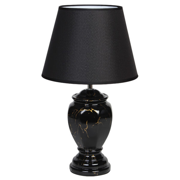 Λάμπα κεραμική Ε27 Φ25Χ42 εκ. Μαύρη χρυσή με καπέλο - KESKOR 68679