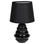 Λάμπα κεραμική Ε27 Φ17,5Χ28 εκ. Μαύρη χρυσή με καπέλο - KESKOR 68681