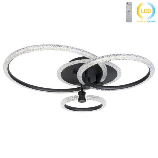 Φωτιστικό οροφής LED 57X50X14 εκ. 120W μαύρο με controller - KESKOR 868458