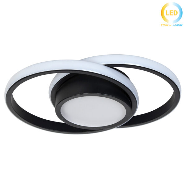 Φωτιστικό οροφής LED 17W 27Χ20Χ5 εκ. Μαύρο - KESKOR 472700