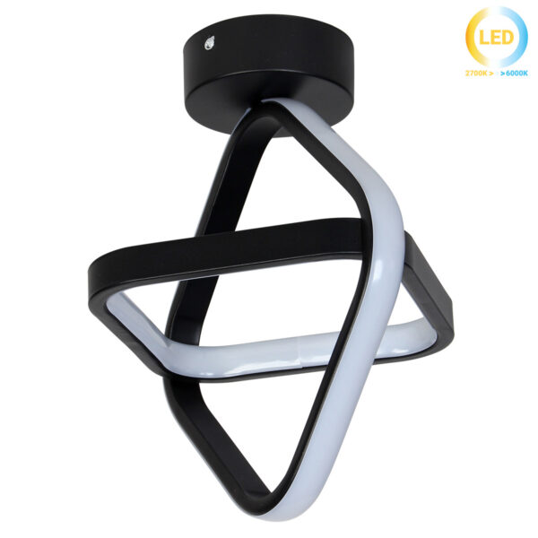 Φωτιστικό οροφής LED 24W 24Χ22Χ27 εκ. Μαύρο - KESKOR 472701