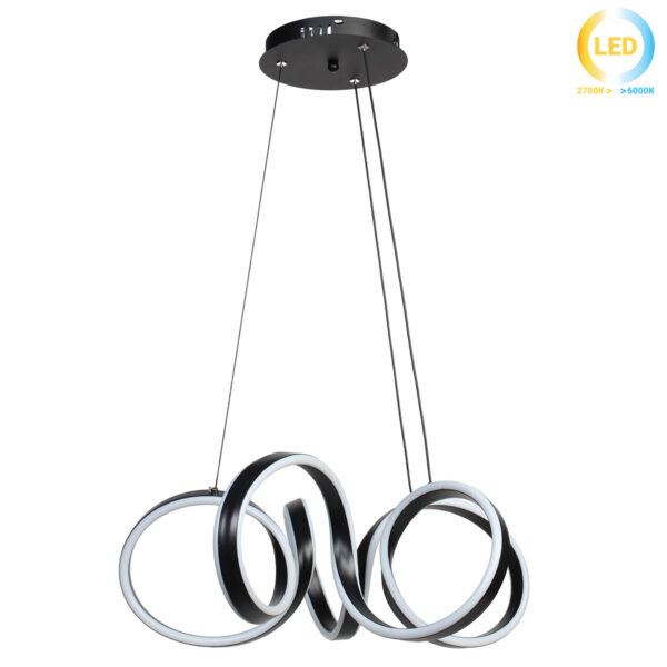 Φωτιστικό κρεμαστό LED 126W Φ55Χ21 εκ. μαύρο - KESKOR 826670