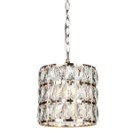 Φωτιστικό μεταλλικό μονόφωτο Ε27 Φ20Χ20 εκ. χρυσό με κρύσταλλα - KESKOR 51764 - Image 2