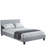 Κρεβάτι ArteLibre AZALEA Γκρι PU 213x131x88cm (Στρώμα 120x200cm)