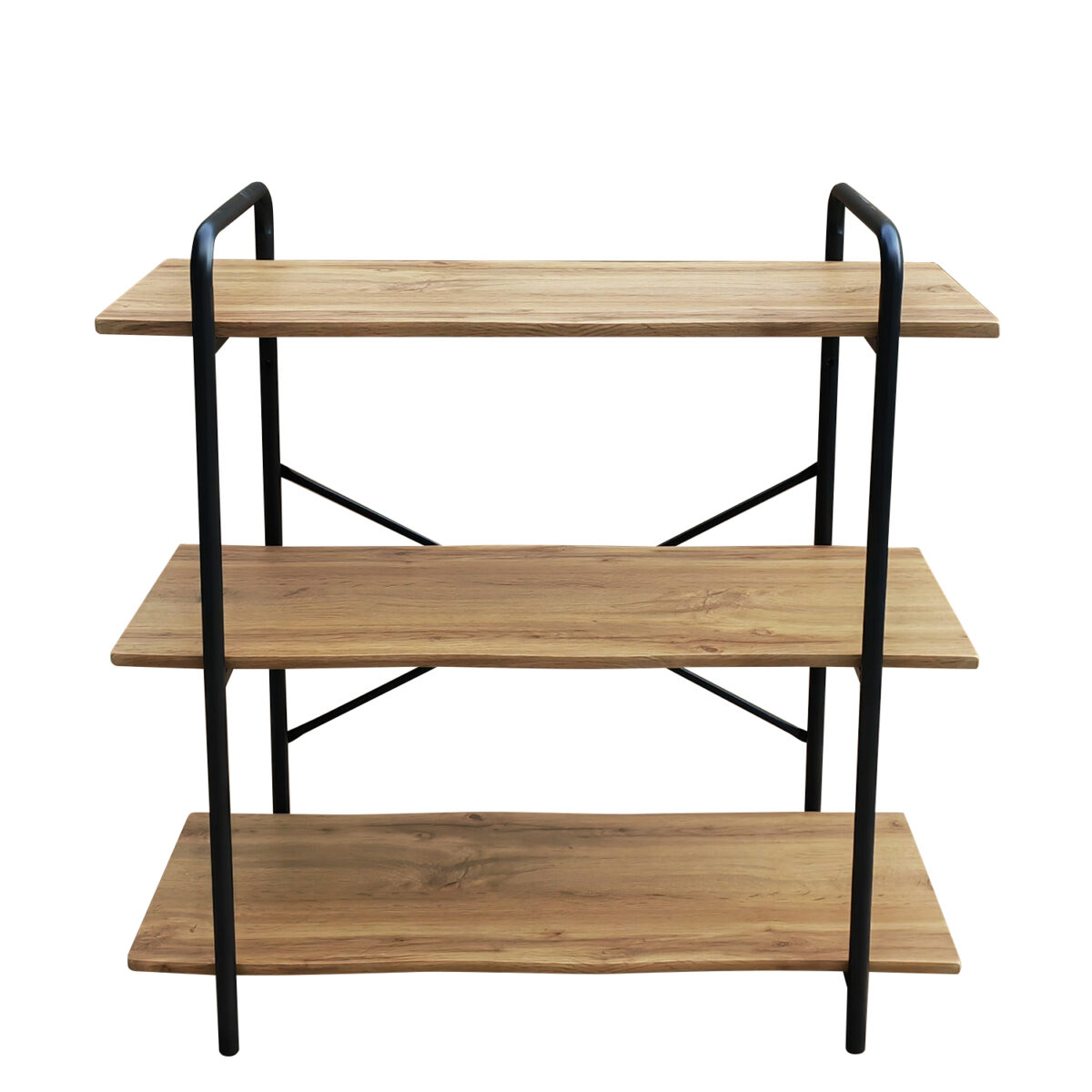 Ραφιέρα ArteLibre AVEIRO Φυσικό/Μαύρο MDF/Μέταλλο 80x34x80cm - Image 2