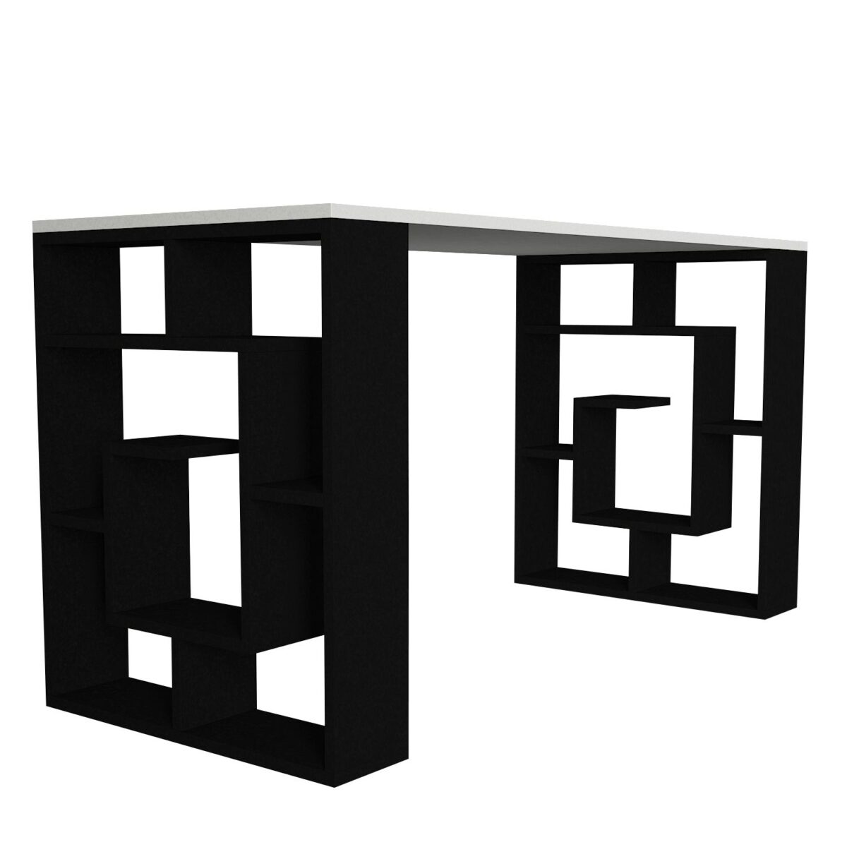 Γραφείο ArteLibre LINE Λευκό/Μαύρο 140x60x74cm - Image 2