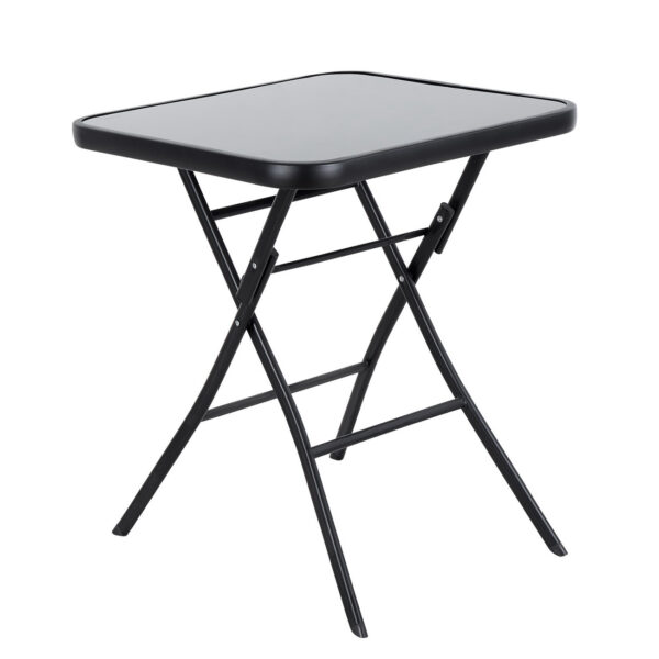 Τραπέζι Μεταλλικό ArteLibre Πτυσσόμενο TAURUS Μαύρο 60x60x70cm