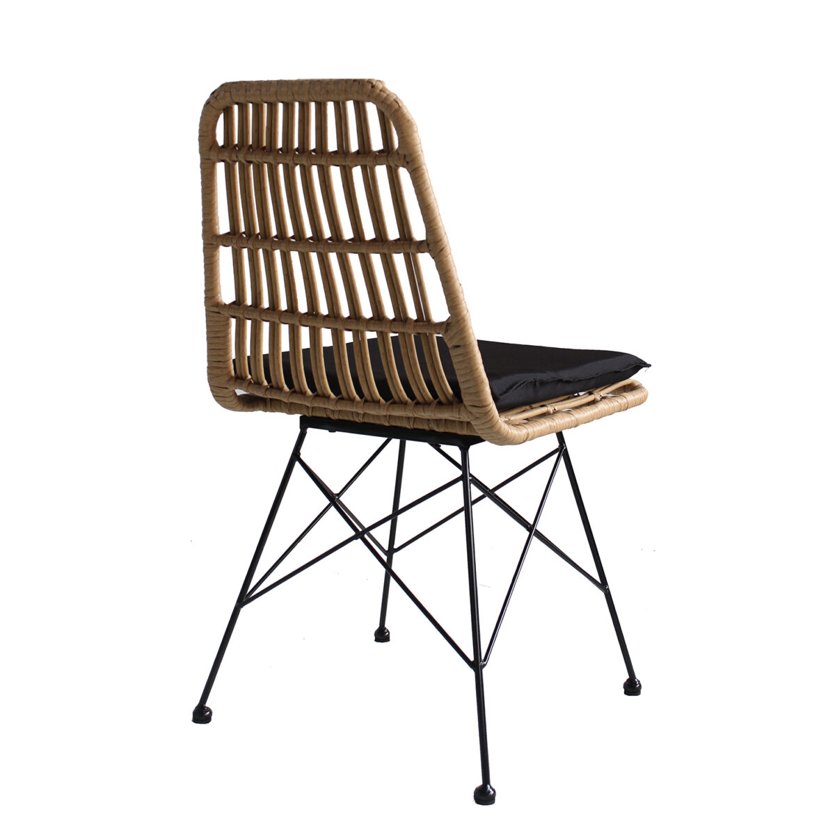 Καρέκλα Κήπου ArteLibre ALFONSE Φυσικό/Μαύρο Μέταλλο/Rattan 47x62x81cm - Image 2