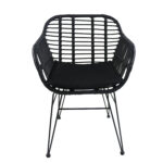 Καρέκλα Κήπου ArteLibre ACTORIUS Μαύρο Μέταλλο/Rattan 57x53x81cm - Image 2
