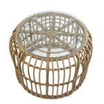 Τραπεζάκι Κήπου ArteLibre ALBIUS Φυσικό Rattan/Μέταλλο/Γυαλί Φ50x35cm - Image 2
