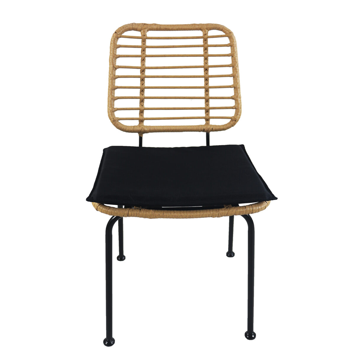 Καρέκλα Κήπου ArteLibre ATIUS Φυσικό/Μαύρο Μέταλλο/Rattan 46.5x55x86cm - Image 2