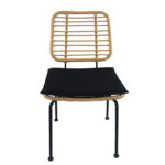 Καρέκλα Κήπου ArteLibre ATIUS Φυσικό/Μαύρο Μέταλλο/Rattan 46.5x55x86cm - Image 2