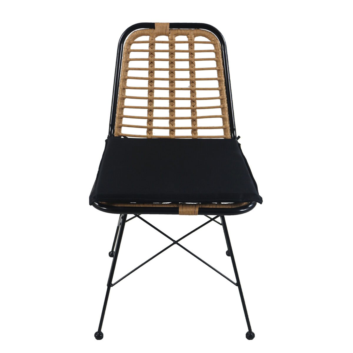 Καρέκλα Κήπου ArteLibre ATILIUS Φυσικό/Μαύρο Μέταλλο/Rattan 46x59x83cm - Image 2