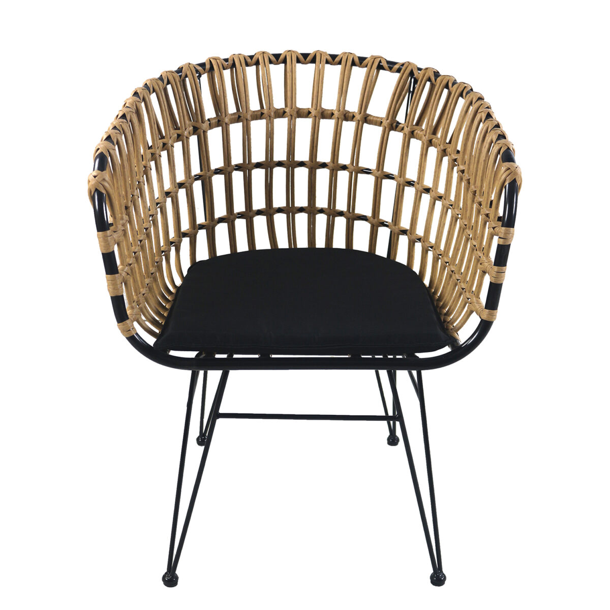 Καρέκλα Κήπου ArteLibre AULIUS Φυσικό/Μαύρο Μέταλλο/Rattan 57x60x78.5cm - Image 2