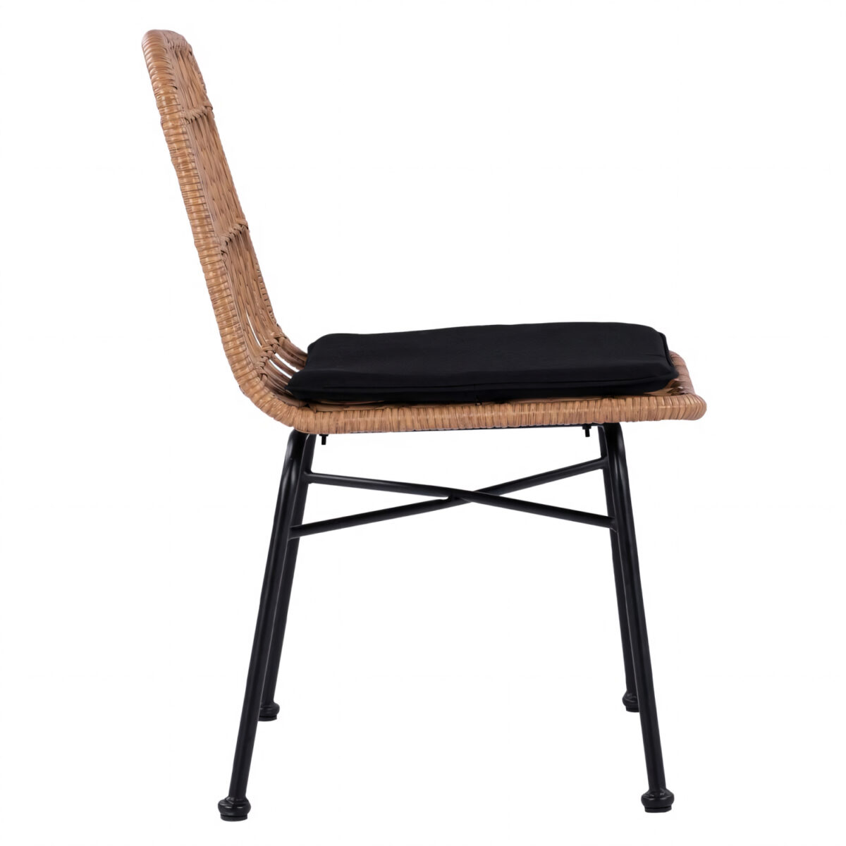 Καρέκλα Κήπου ArteLibre AFRANIUS Φυσικό/Μαύρο Rattan/Μέταλλο 47x50x85cm - Image 2