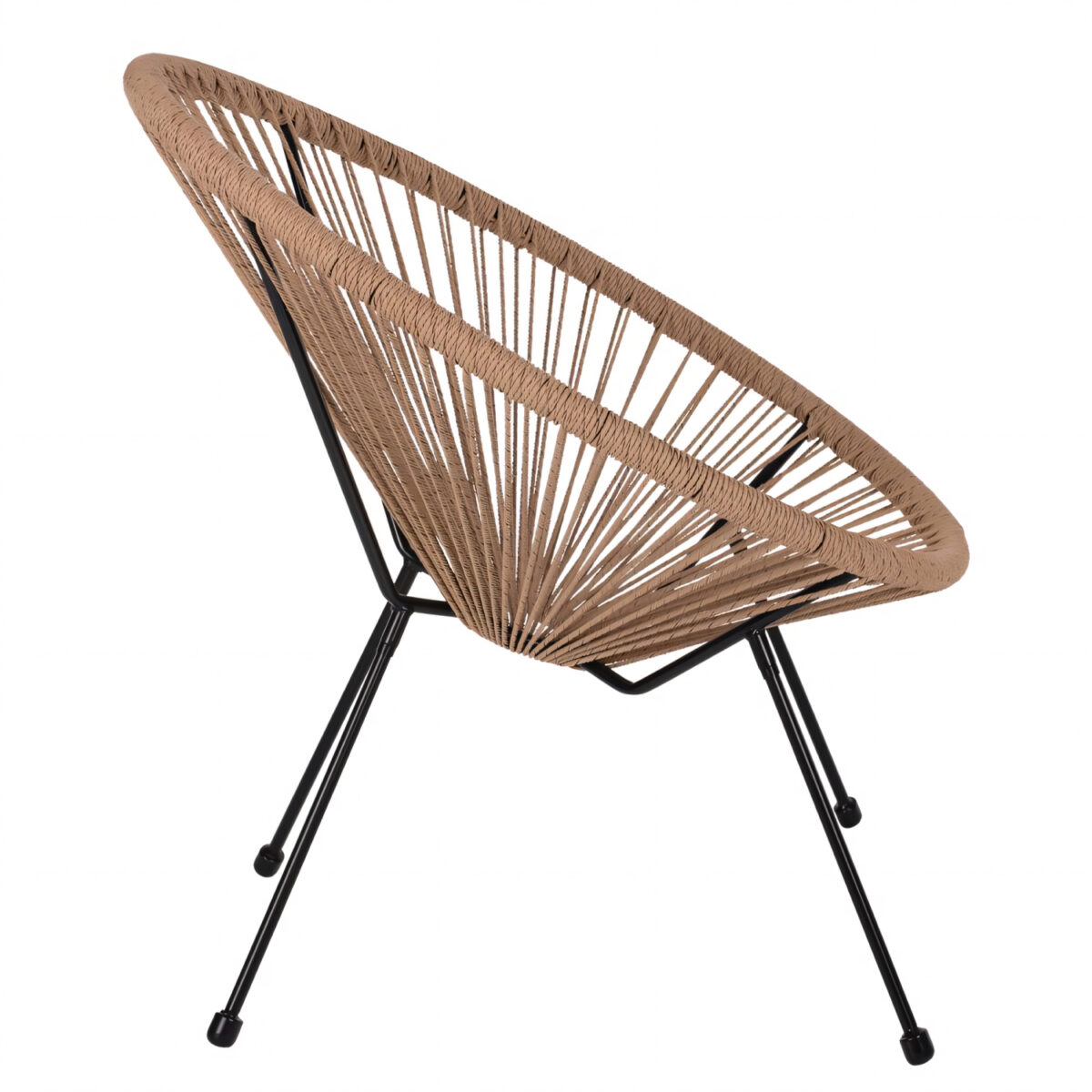 Πολυθρόνα Κήπου ArteLibre APRONIUS Φυσικό/Μαύρο Rattan/Μέταλλο 71x73x77cm - Image 2