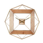 Ρολόι Τοίχου ArteLibre Χρυσό/Φυσικό Μέταλλο/MDF 51x51x4.5cm