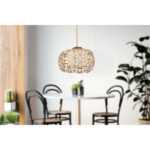 Φωτιστικό Κρεμαστό ArteLibre ZEU Αντικέ/Λευκό Μέταλλο/Γυαλί 20x85cm - Image 2