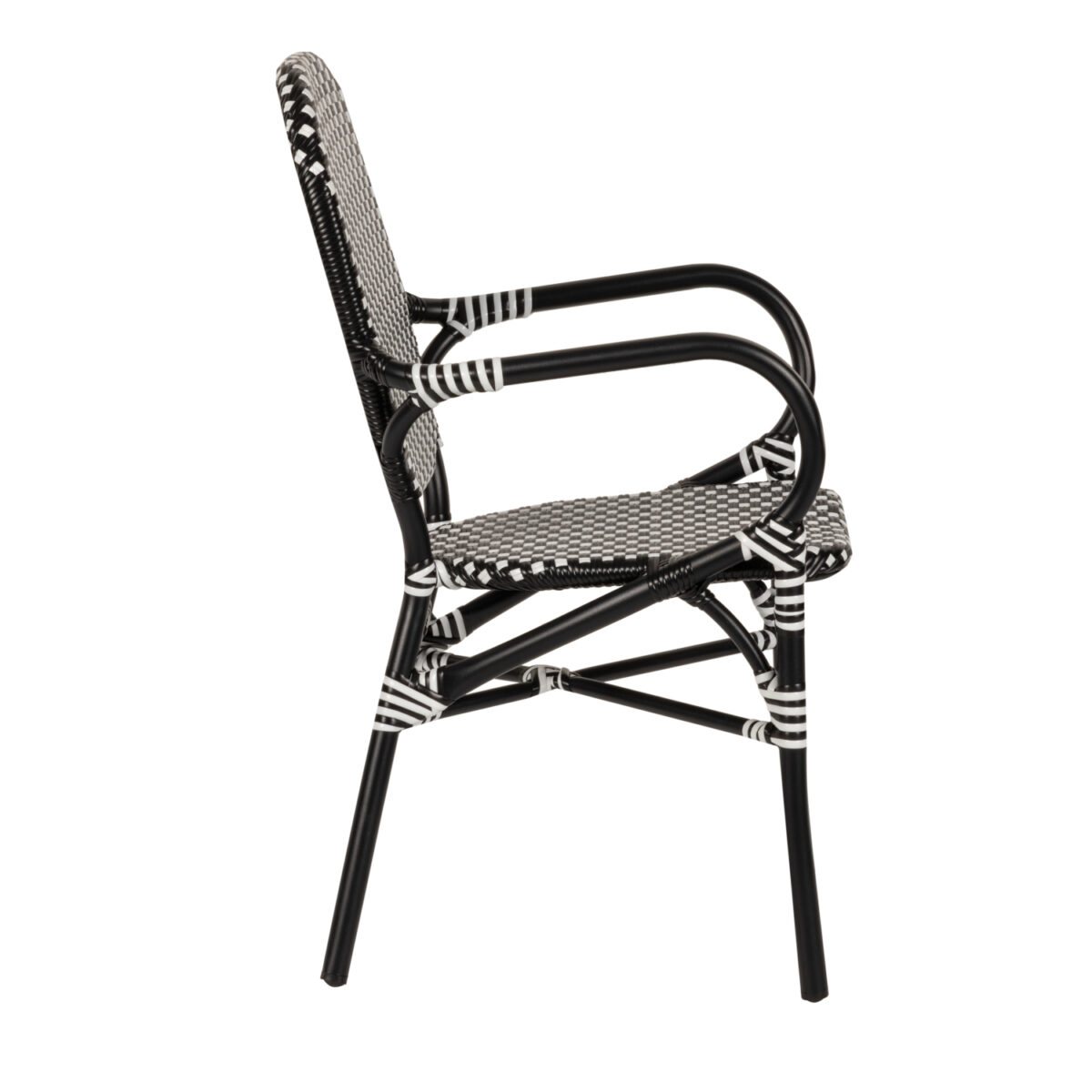 Καρέκλα Κήπου ArteLibre BOALI Μαύρο/Λευκό Αλουμίνιο/Rattan 41x45x92cm - Image 2