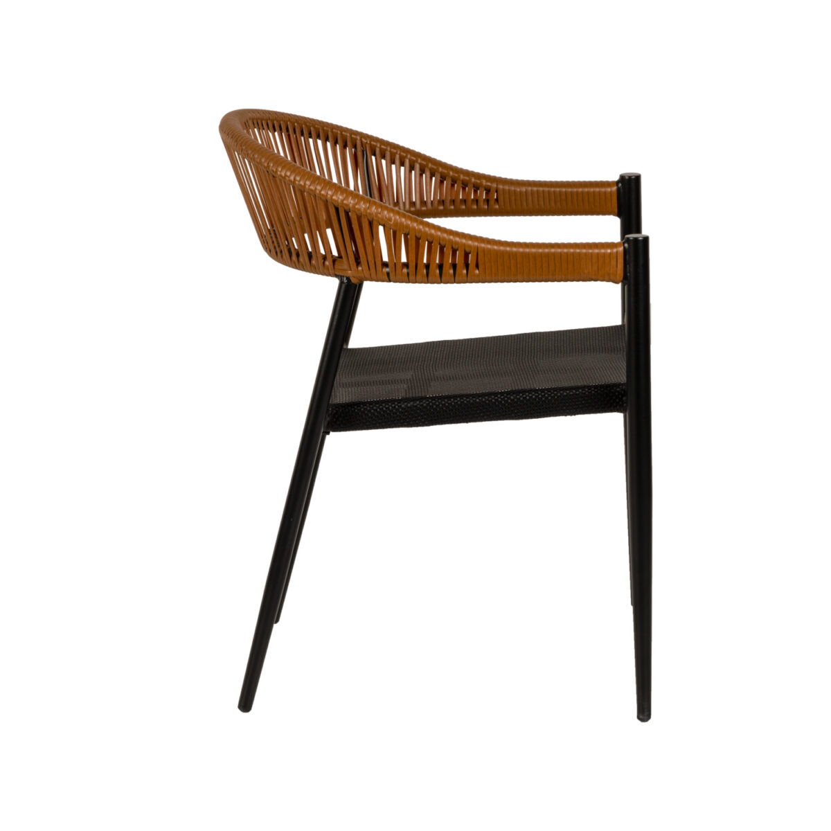 Πολυθρόνα Κήπου ArteLibre LIVINGSTONE Μαύρο/Καφέ Αλουμίνιο/Rattan 56x55x76cm - Image 2