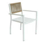 Πολυθρόνα Κήπου ArteLibre HORUS Λευκό/Καφέ Αλουμίνιο/Rattan 56x58x83cm - Image 2