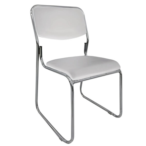 Καρέκλα Επισκέπτη FLEXVISIT Λευκό/Χρώμιο PU/Μέταλλο 40x41x81cm