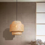 Φωτιστικό μονόφωτο Ε27 Φ28Χ32 εκ. μπαμπού - KESKOR 60878 - Image 2