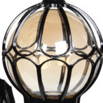 Απλίκα αλουμινίου εξωτερικού χώρου Ε27 20Χ17Χ30 εκ. μαύρη με μελί γυαλί - KESKOR 77206 - Image 2