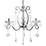 Φωτιστικό κρεμαστό 3 Χ Ε14 Φ56Χ60 εκ. χρώμιο με κρύσταλλα - KESKOR 2315/3 CH - Image 2