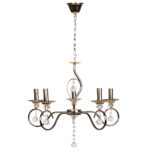 Φωτιστικό κρεμαστό 5 Χ Ε14 Φ54Χ35 εκ. χρυσό με κρύσταλλα - KESKOR 6697/5 FGD