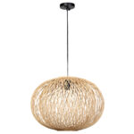 Φωτιστικό μονόφωτο Ε27 Φ45Χ33 εκ. μπαμπού - KESKOR 60887