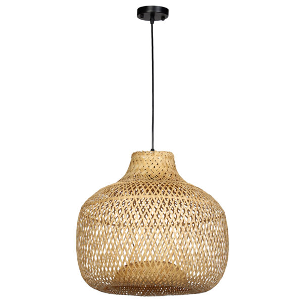 Φωτιστικό μονόφωτο Ε27 Φ42Χ39 εκ. μπαμπού - KESKOR 60889