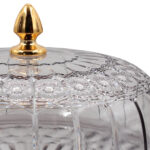 Τουρτιέρα - πιατέλα πλαστική κολωνάτη με καπάκι Φ31Χ25 εκ. φιμέ με χρυσό - KESKOR 42647-1 - Image 3